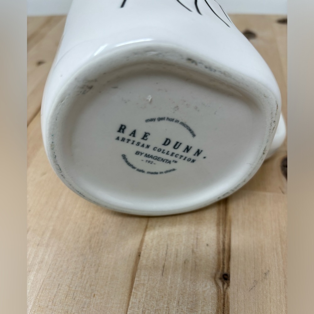 Rae Dunn SOUL MATE Mug White with Pink Interior Black LL Ceramic New - Picture 4 of 4